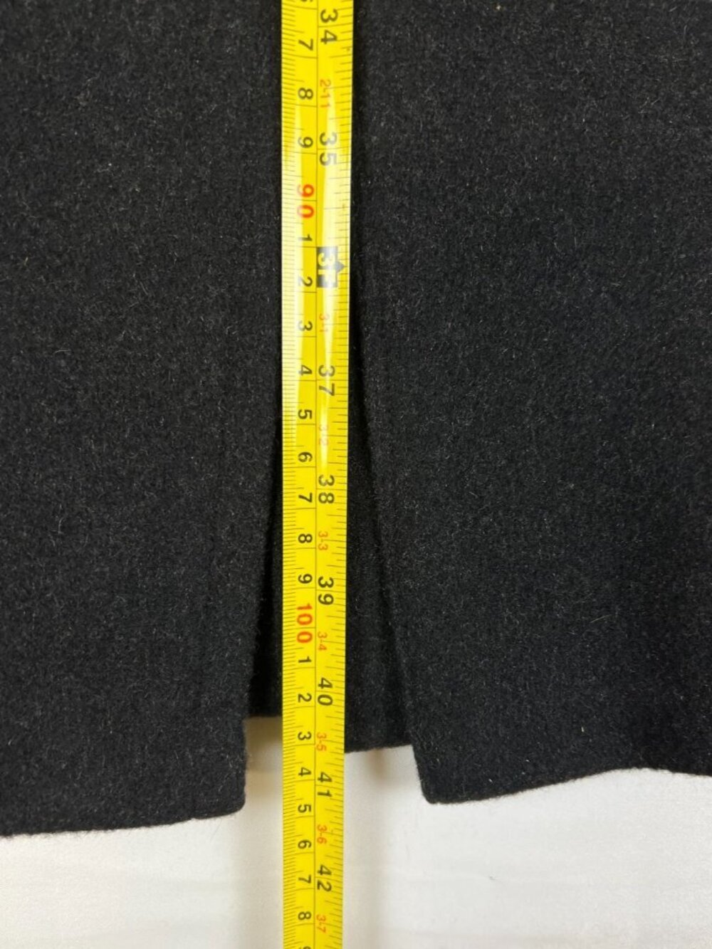 Vintage Alexander's Men L Black Cashmere Overcoat Long Trench Coat Imported Wool - Picture 9 of 9